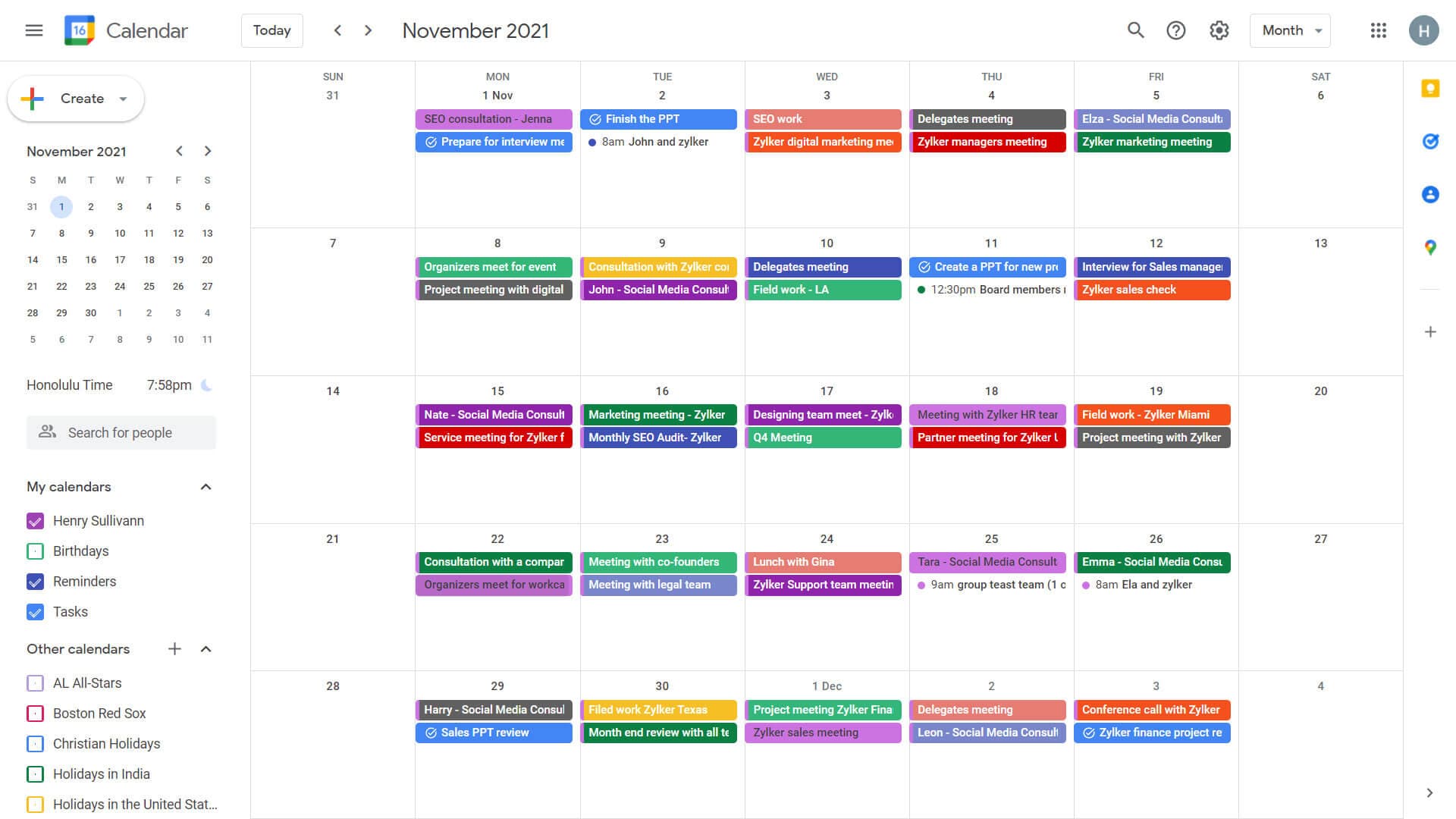 Calendar appointment booking system